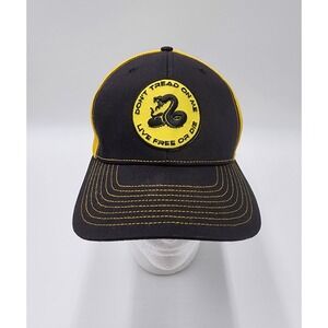 Richardson‎  Dont Tread On Me Tea Party Gadsden Embroidered Black Snap Back Hat